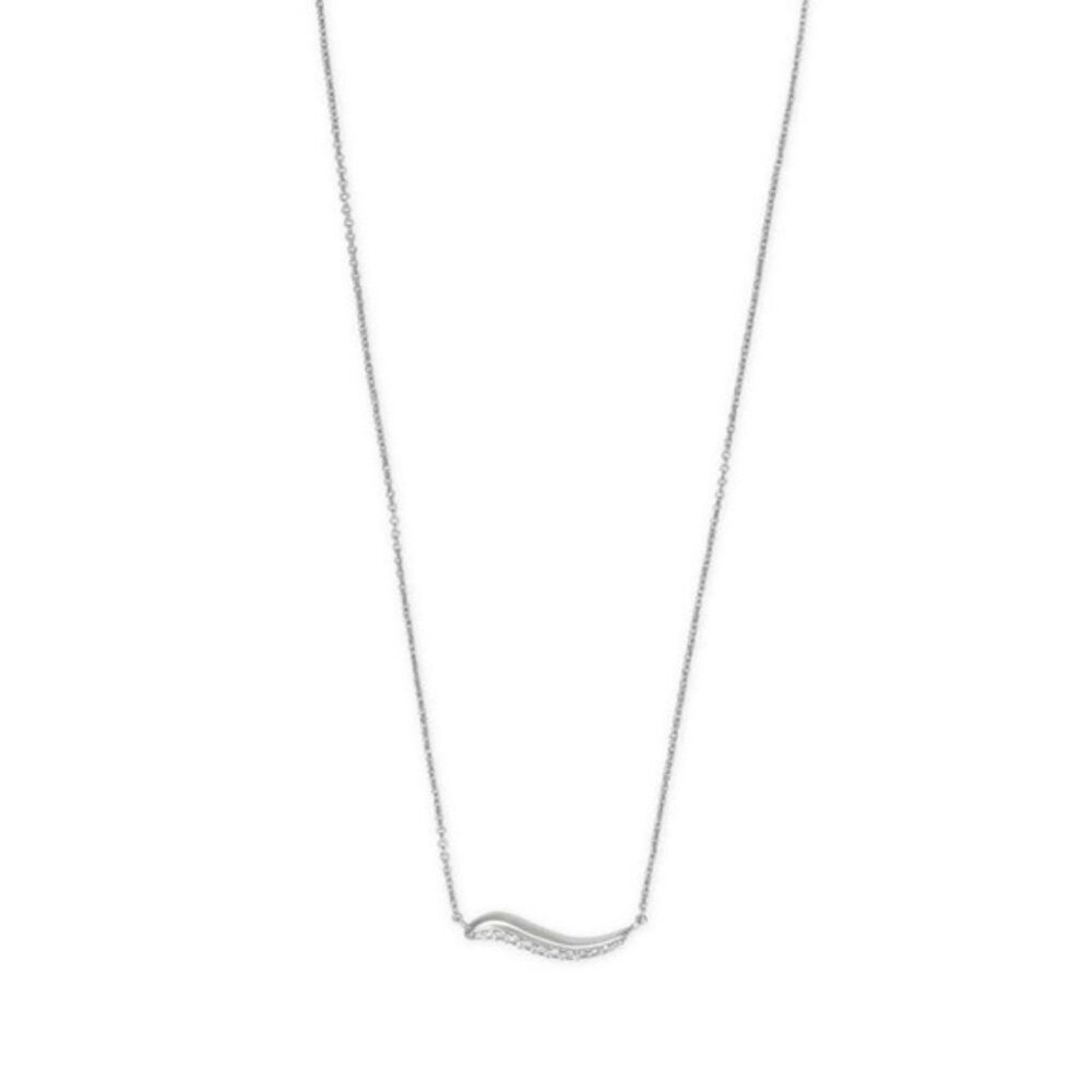 KENDRA SCOTT Jagger Pavé Wavy Bar Necklace, 16"